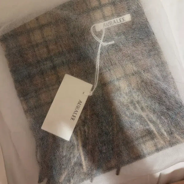 [BUNJANG] AURALEE 26AW Brown Check Scarf / 오라리 26aw 브라운 체크 머플러
