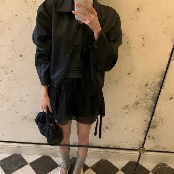 [BUNJANG] Lilycots Brody Leather Jacket Black New / 릴리코츠 브로디 레더자켓 새상품