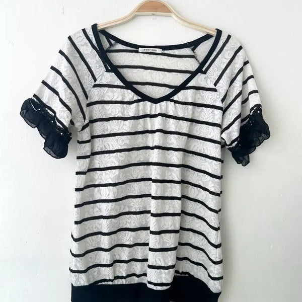[BUNJANG] AXIS FARM Striped T-Shirt / 엑시즈팜 단가라 티셔츠
