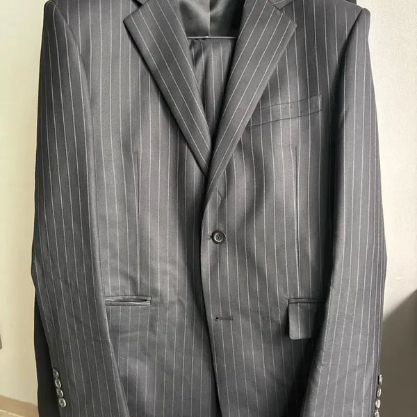 [BUNJANG] Premium Black Stripe Suit Set / 상급 블랙 스트라이프 정장 세트