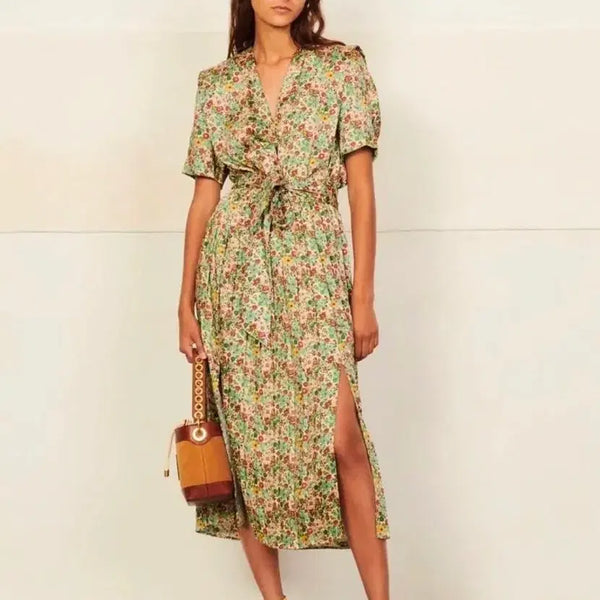 [BUNJANG] Sandro Flower Pattern Midi Dress / 산드로 플라워 패턴 원피스 36