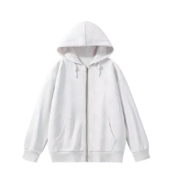 [BUNJANG] Basic Solid Hooded Zip-Up Jacket with Thin Fleece Lining / 새상품 4컬러 기본 무지 후드 얇은 기모 자켓 점퍼 집업