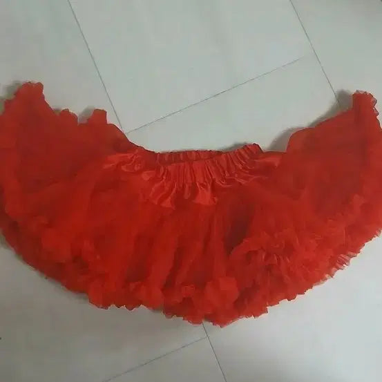 [BUNJANG] Red Ruffled Mini Skirt / 빨간색 캉캉스커트