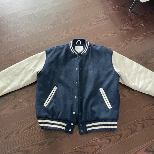 [BUNJANG] Espionage Varsity Jacket Navy L / 에스피오나지 바시티자켓 판매