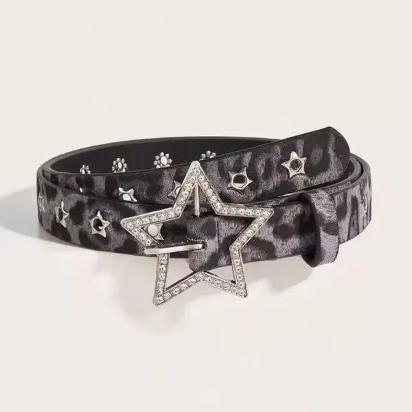 [BUNJANG] Leopard Star Belt / 갸루 호피 별 벨트