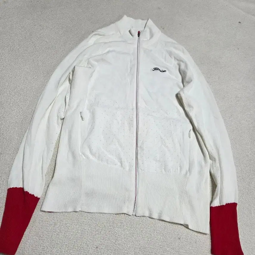 [BUNJANG] Titleist White Full-Zip Knit Sweater / L)타이틀리스트 화이트 집업 니트