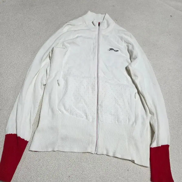 [BUNJANG] Titleist White Full-Zip Knit Sweater / L)타이틀리스트 화이트 집업 니트