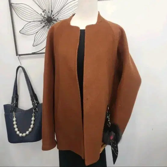 [BUNJANG] SOUP Brown Collarless Coat / soup 숲 브라운 노카라 코트/킬링/넉넉한 핏