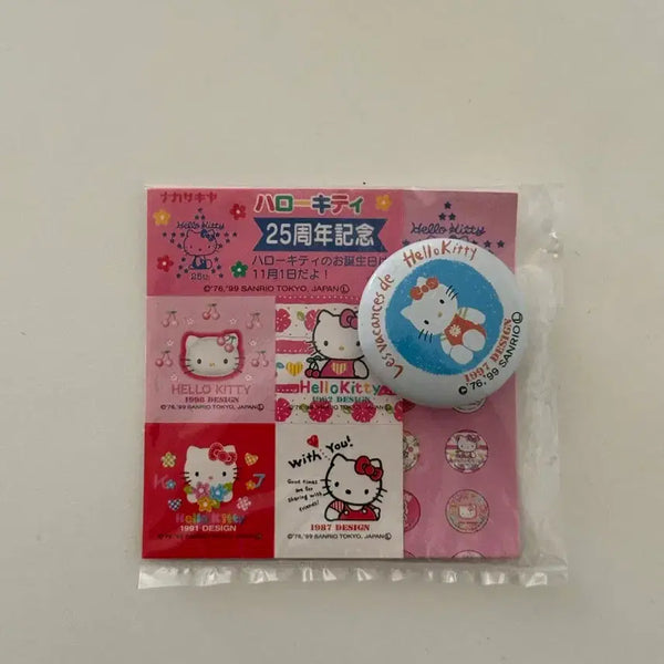 [BUNJANG] Vintage Hello Kitty Stickers + Badge Set / 고전키티 스티커+뱃지