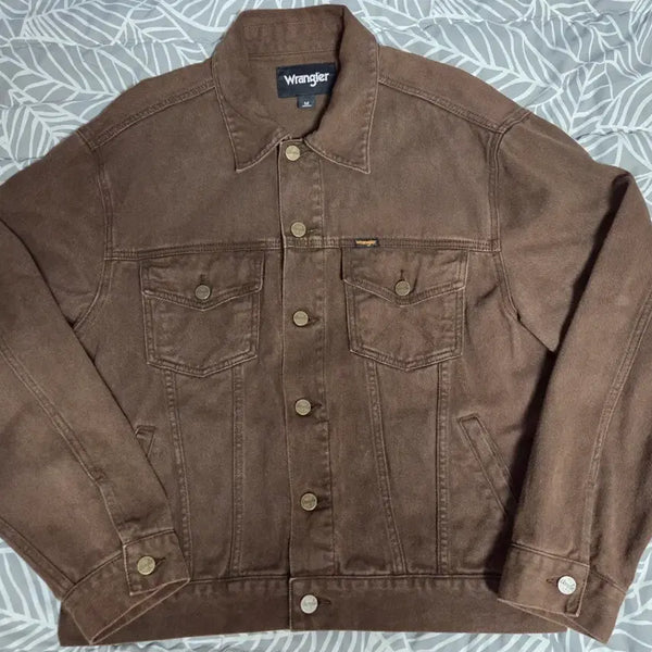 [BUNJANG] Wrangler Washed Denim Jacket Brown / 랭글러 워시드 데님 자켓 브라운