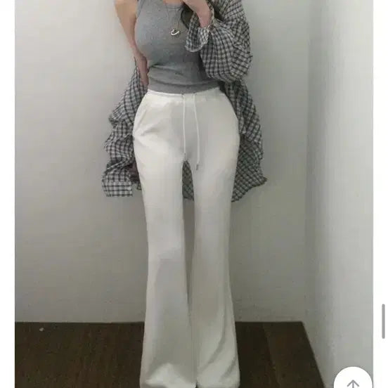 [BUNJANG] Holly Made Stretch Bootcut Pants - Ivory (Long) / 홀리 made 다이어트 스판 찰랑 부츠컷팬츠 아이보리(롱)
