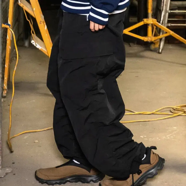 [BUNJANG] XTONZ XP127 Shirring Cargo Pants Black+Khaki Set / 엑스톤즈 XP127 셔링 카고 팬츠 블랙+카키