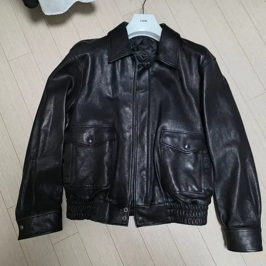 [BUNJANG] COOR Vegetable Leather A-2 Jacket (Black) / 쿠어 베지터블 레더 A-2 자켓 (블랙)