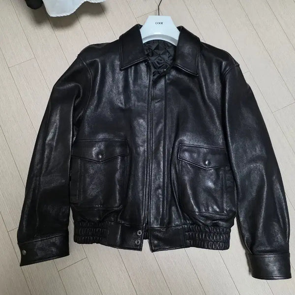 [BUNJANG] COOR Vegetable Leather A-2 Jacket (Black) / 쿠어 베지터블 레더 A-2 자켓 (블랙)