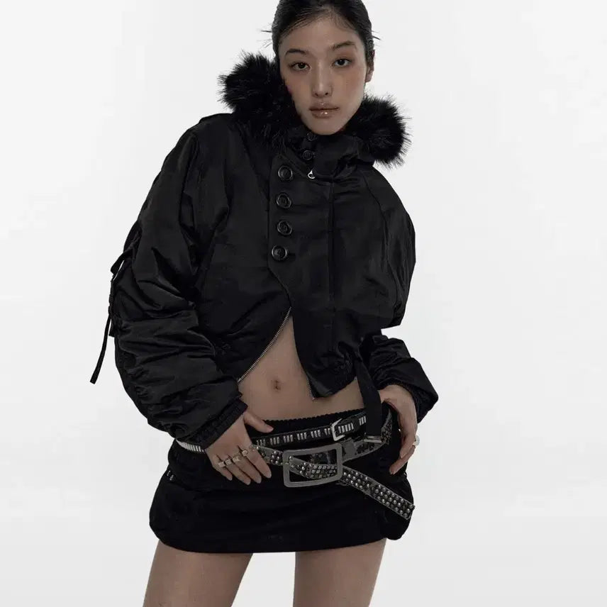 [BUNJANG] Kashiko Hooded Bomber Jacket M / Kashiko 카시코 후디드 봄버 자켓 M 사이즈