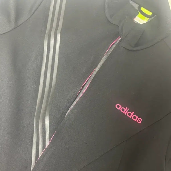 [BUNJANG] Adidas Women's Training Full Zip Jacket Black/Pink / 아디다스 여성 트레이닝 집업 자켓 블랙 핑크