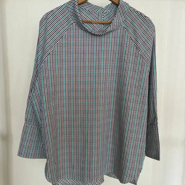 [BUNJANG] Check Pattern Blouse Women's Size 66 / 체크 블라우스(66)