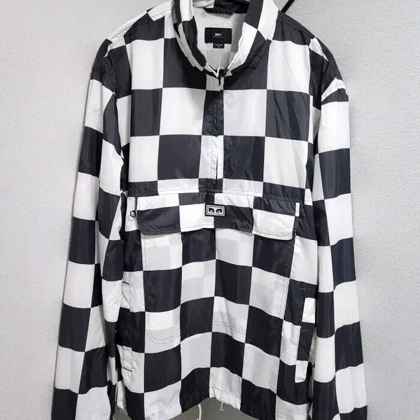 [BUNJANG] OBEY Runaround Eyes Checkered Anorak Jacket / OBEY RUNAROUND EYES JACKET