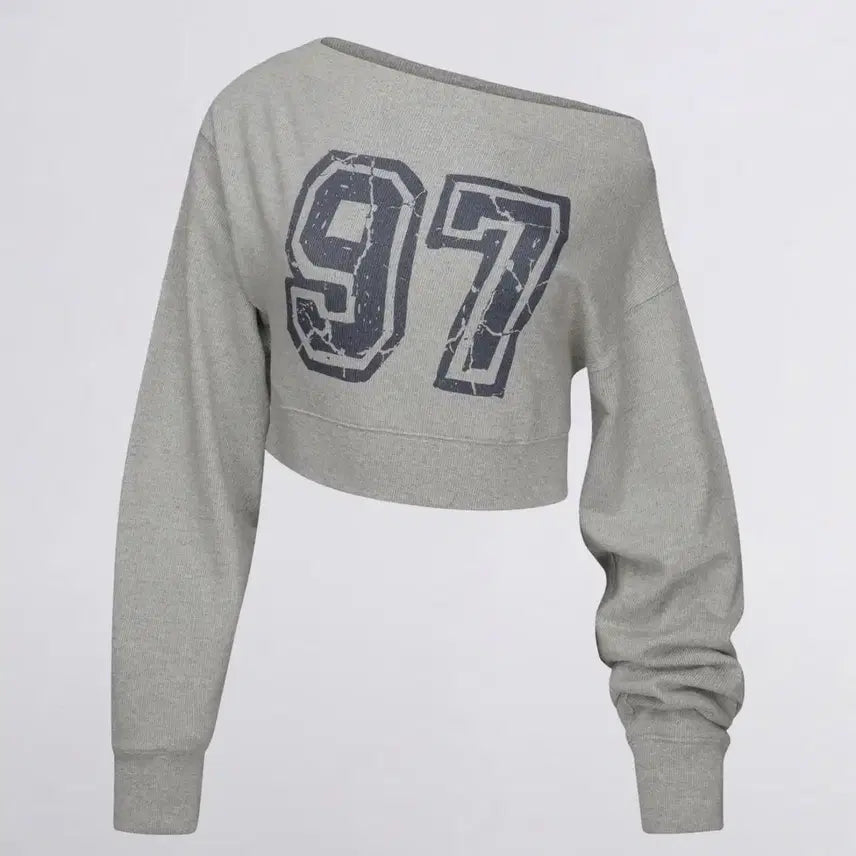 [BUNJANG] Sculptor Off-Shoulder Sweatshirt / 스컬프터 오프숄더 맨투맨