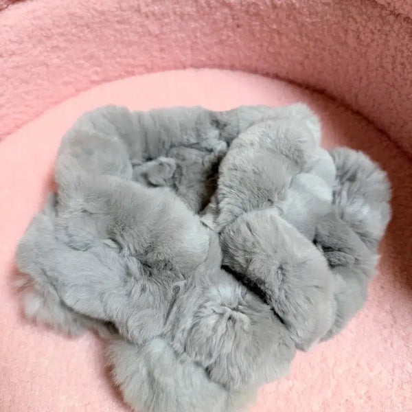 [BUNJANG] Rabbit Fur Grey Scarf / 래빗전연퍼그레이목도리새거급