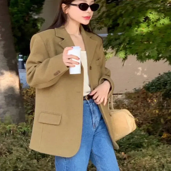[BUNJANG] Without Summer Roman Jacket Khaki / 위드아웃썸머 위아썸 로만자켓 카키