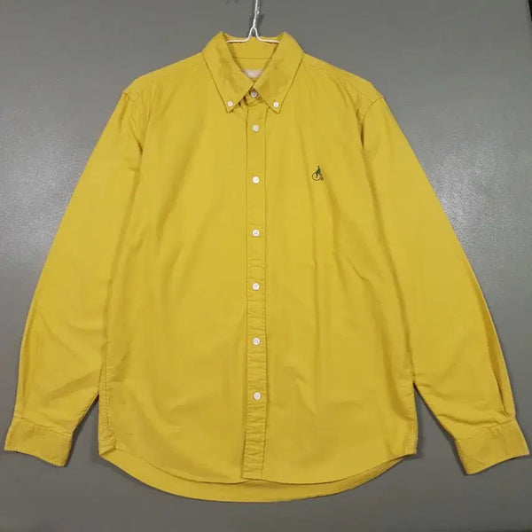 [BUNJANG] Beanpole 20FW Yellow Button-Down Solid Oxford Shirt / 100) 빈폴 신형 20FW 옐로우 버튼다운 솔리드 옥스포드 셔츠 남방