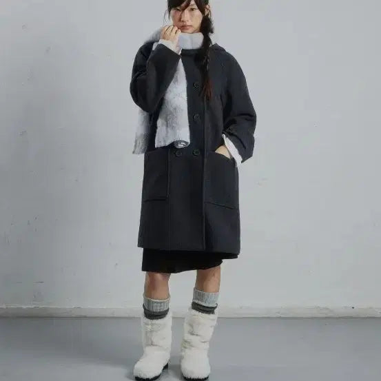 [BUNJANG] Code Graphy Double-Button Long Coat / 코드그라피 더블버튼 롱코트  새상품