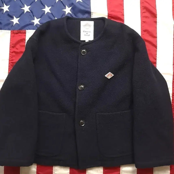 [BUNJANG] Danton Collarless Short Jacket Navy / 새제품급 오리지날 DANTON 단톤 칼라리스 노카라 숏자켓