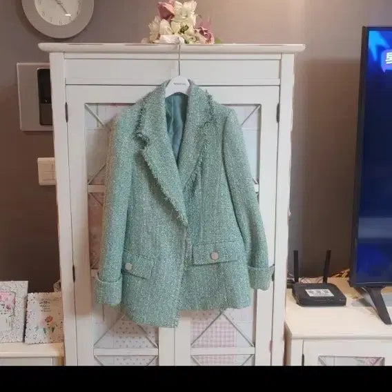 [BUNJANG] JJ Jigo Tweed Jacket Mint / jj지고 트위드자켓/55-정66