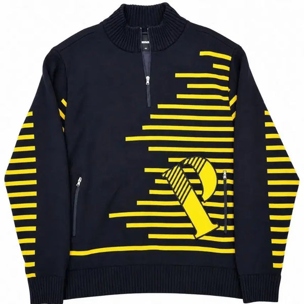 [BUNJANG] Facade Golf Navy Zipper Detail Pattern Golf Wear / 파사드 골프