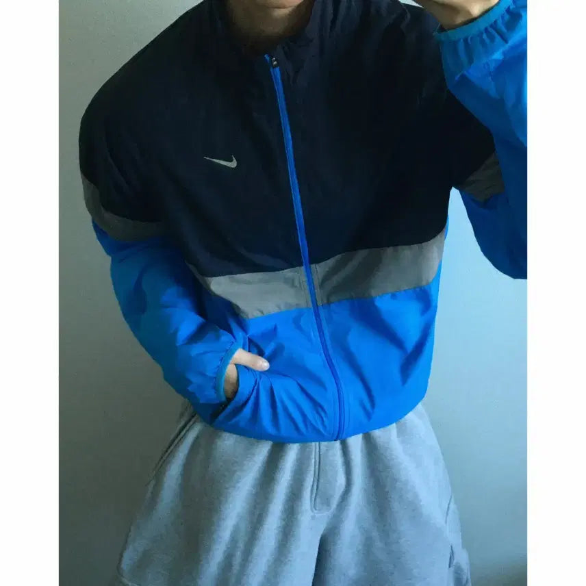 [BUNJANG] Nike Old Skool Color-Block Windbreaker Jacket / Nike 나이키 올드스쿨 쉐입 배색 윈드 바람막이