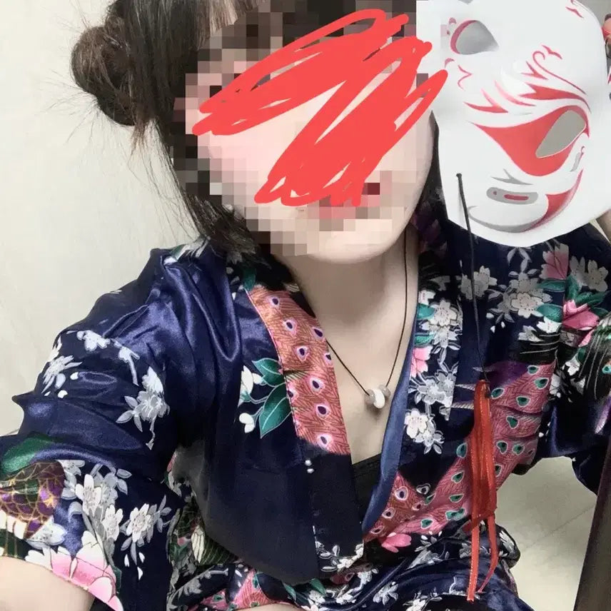 [BUNJANG] Kimono Cosplay Fox Mask Yukata / 기모노 코스프레 여우가면 유카타