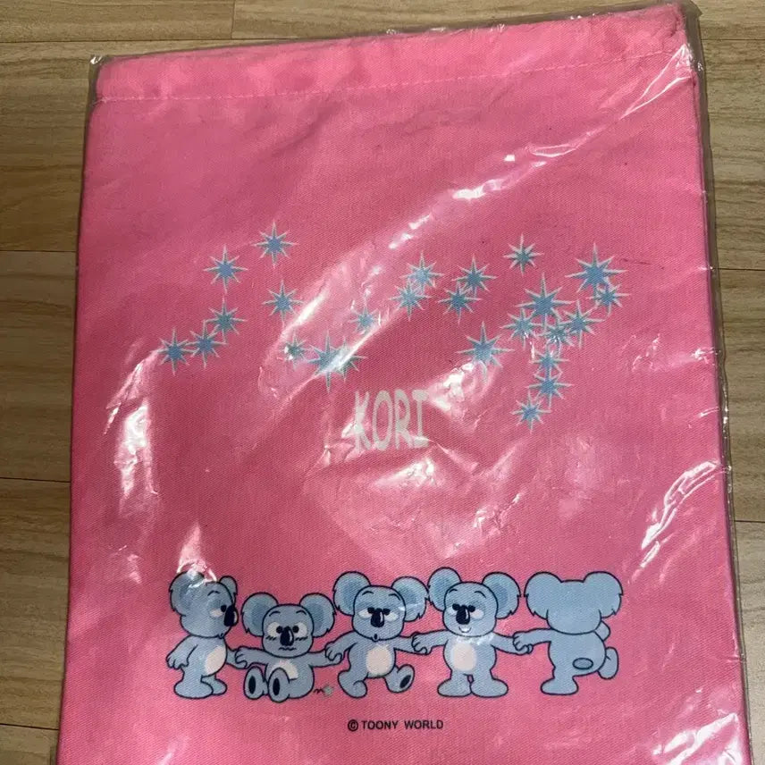 [BUNJANG] Kori Kora Pink Drawstring Pouch (2000s Retro) / [고전문구/미개봉] 2000년대 추억의 코리코라(KORI KORA) 핑크 면조리개 파우치 (소장용/Y2K)