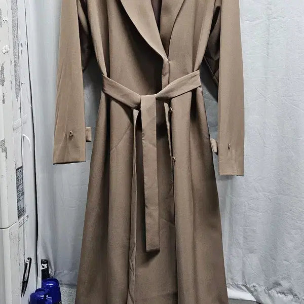 [BUNJANG] Beige Long Trench Coat / [브랜드명 불확실] 베이지색 롱 트렌치 코트