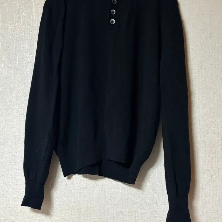 [BUNJANG] WEVINESS Pullover Henley Neck Knit Black Size 2 / 웨이비니스 풀오버 헨리넥 니트 2사이즈