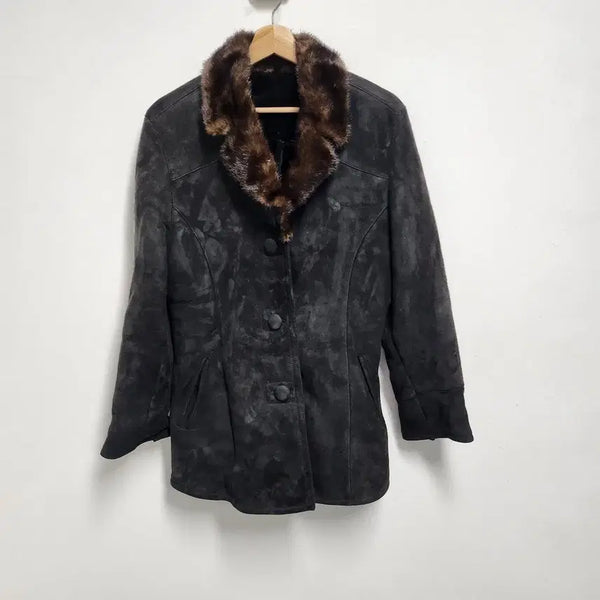 [BUNJANG] Ivelen Lambskin Mink Fur Mustang Coat / 이벨렌 양가죽 밍크 퍼 무스탕 코트