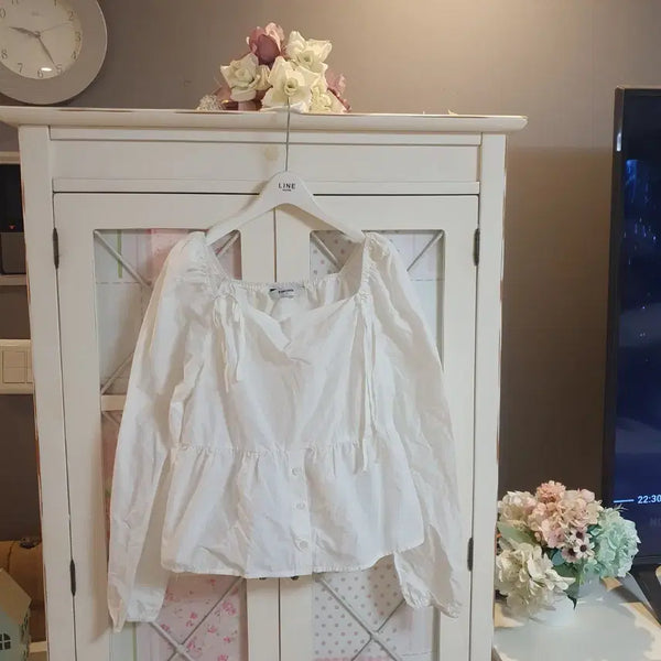 [BUNJANG] 8seconds White Square Neck Blouse / 에잇세컨즈 블라우스/55