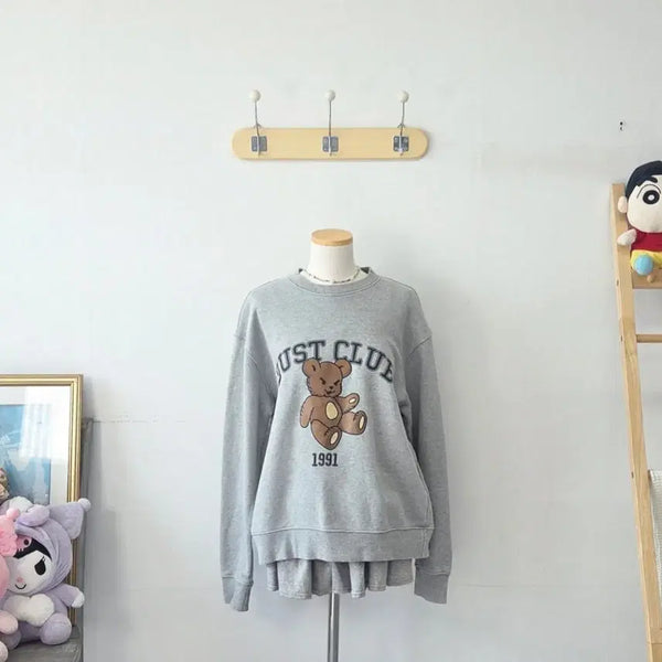 [BUNJANG] Vintage Agin gccc Grey Bear Sweatshirt / 빈티지 만원샵 Agin gccc 그레이 곰돌이 맨투맨