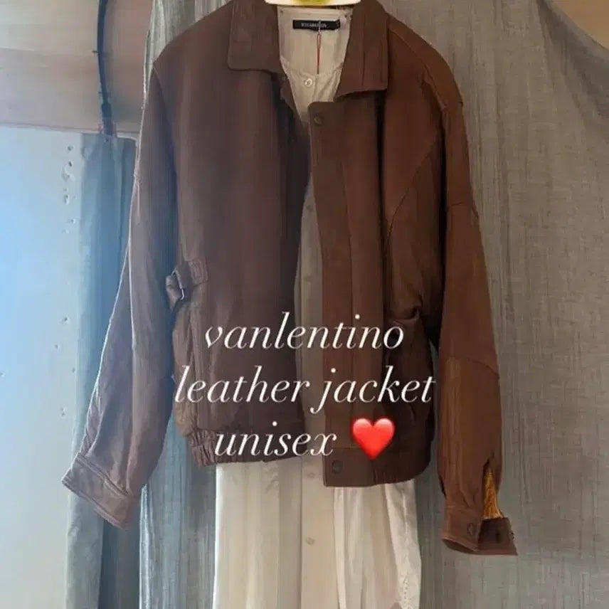 [BUNJANG] Valentino Vintage Leather Jacket Brown / 빈티지 발렌티노 가죽 레더 자켓 브라운 밀리터리 아베크롬비
