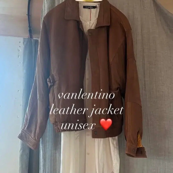 [BUNJANG] Valentino Vintage Leather Jacket Brown / 빈티지 발렌티노 가죽 레더 자켓 브라운 밀리터리 아베크롬비