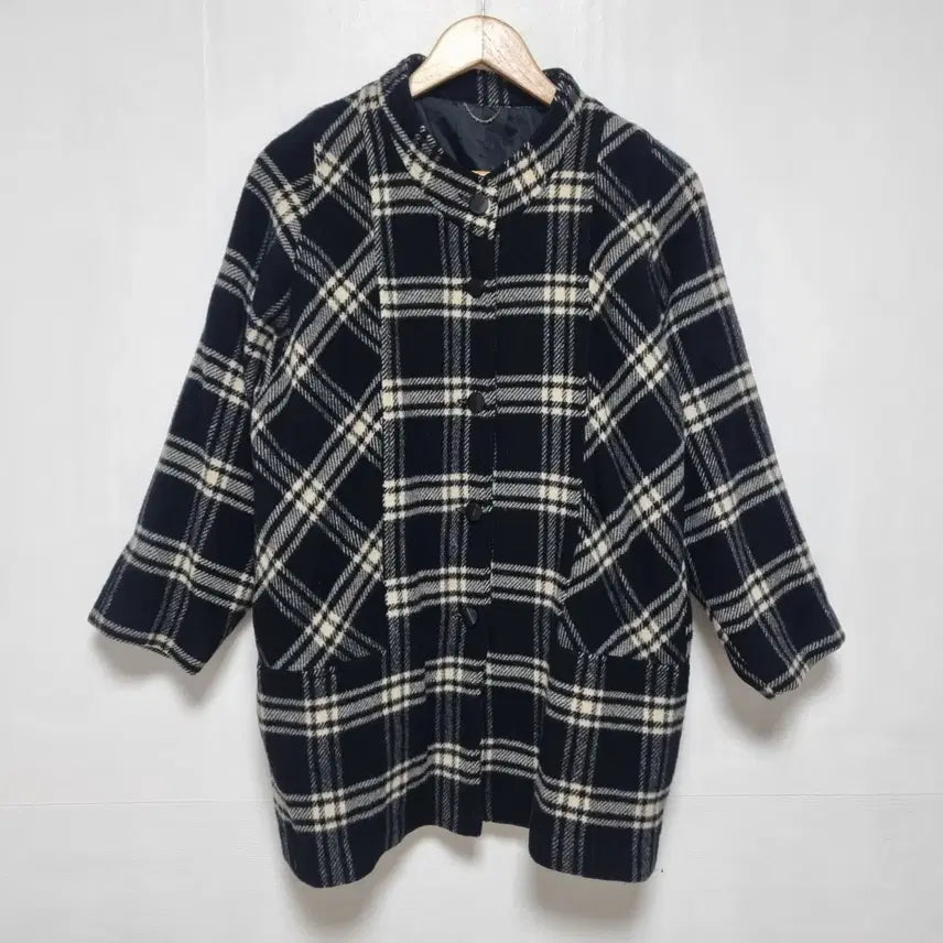 [BUNJANG] Check Pattern Wool Coat / 체크 패턴 모직코트 울코트