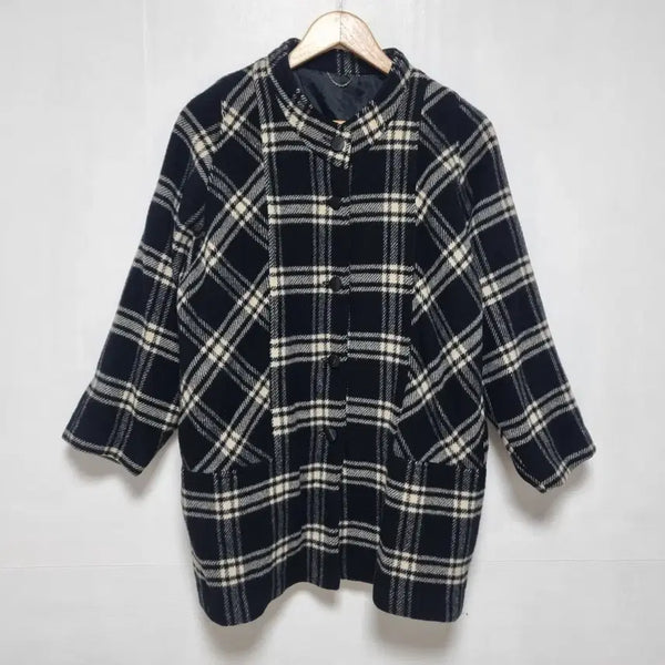 [BUNJANG] Check Pattern Wool Coat / 체크 패턴 모직코트 울코트