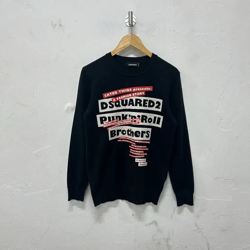 [BUNJANG] Dsquared2 Punk & Roll Printing Knit Sweatshirt / Dsquared2 펑크 앤 로울 프린팅 니트 맨투맨
