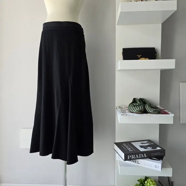 [BUNJANG] MINE Black Flare Skirt / 26 마인 MINE 블랙 플레어 스커트