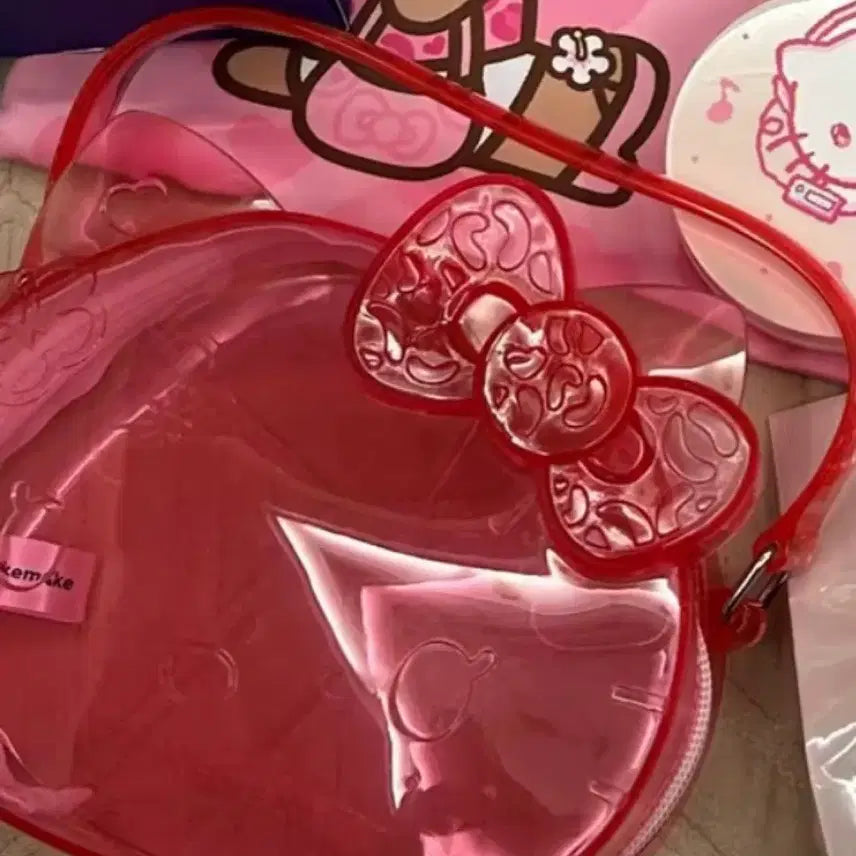[BUNJANG] Hello Kitty Clear Shoulder Bag Pink / 헬로키티 투명 숄더백 핑크