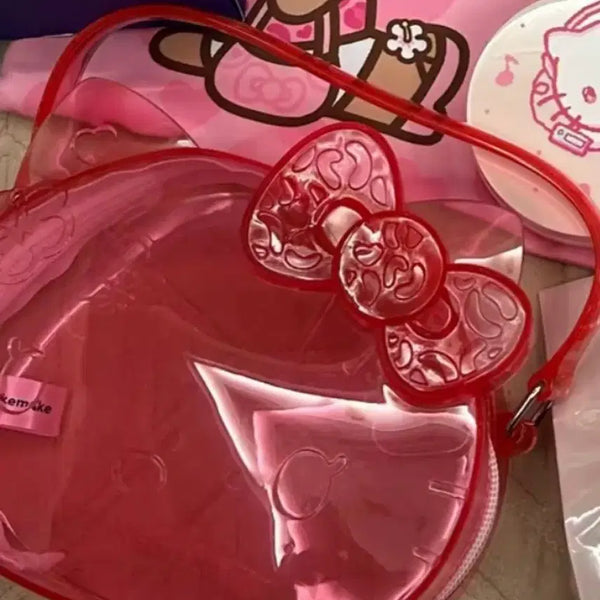 [BUNJANG] Hello Kitty Clear Shoulder Bag Pink / 헬로키티 투명 숄더백 핑크