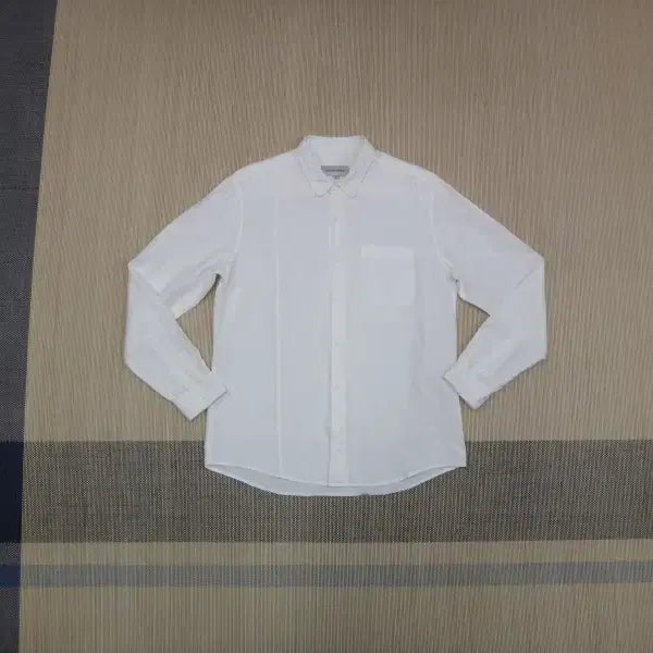 [BUNJANG] Solid Homme Long Sleeve Pocket Solid Shirt White XXL / (110) 솔리드옴므 포켓 긴팔 솔리드 셔츠