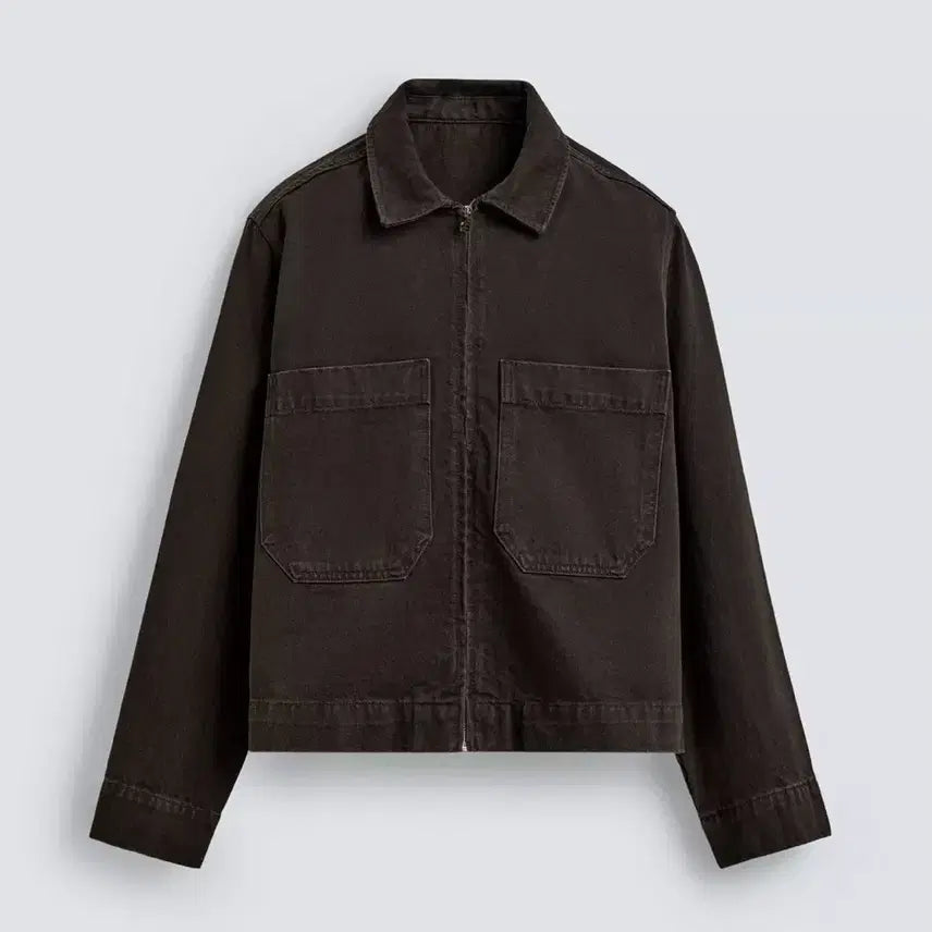 [BUNJANG] Zara Big Pocket Brown Denim Jacket (New) / ZARA 빅포켓 브라운 데님자켓 (새상품)