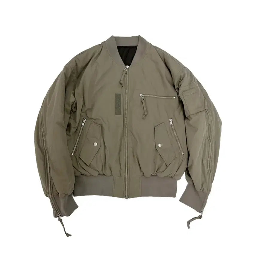 [BUNJANG] Grailz Multi-Zip Bomber Jacket MA1 Taupe / [2]그레일즈 멀티플 지퍼 봄버 자켓 ma1 타우페