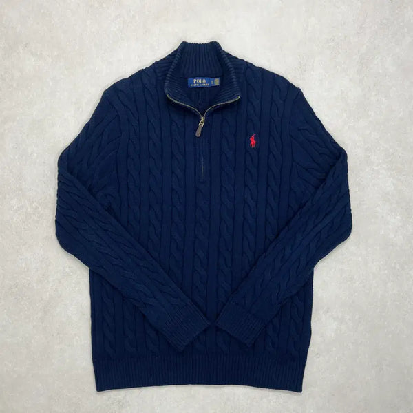 [BUNJANG] Polo Ralph Lauren Cable Quarter Zip / 폴로 랄프로렌 케이블 쿼터집 [ 100 ]